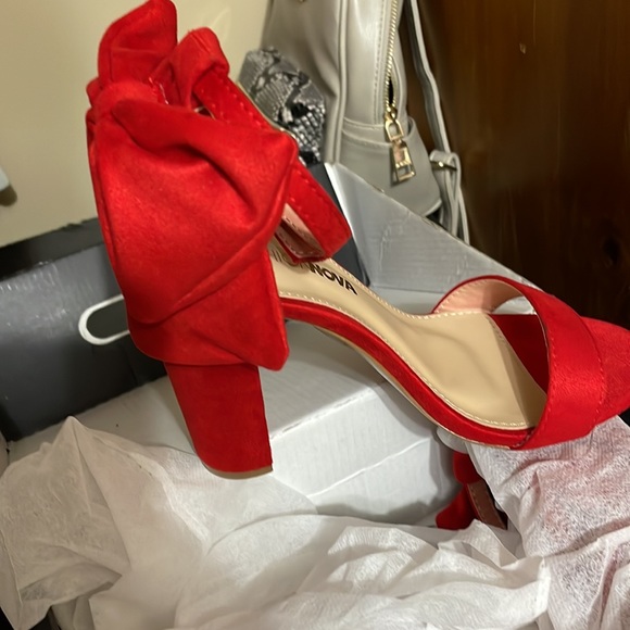 Fashion Nova Shoes Fashion Nova Red Heels With A Bow At The Back